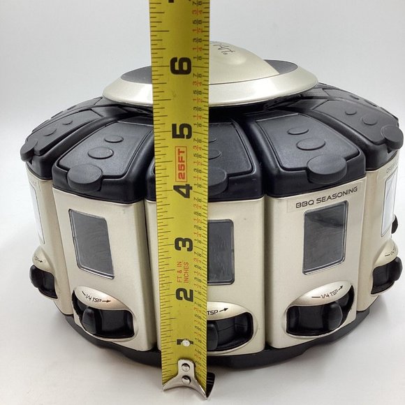 KitchenArt 12 Spice Container Turn-Table Carousel 1/4 Tsp Auto-Measure Herb Rack - Picture 7 of 12